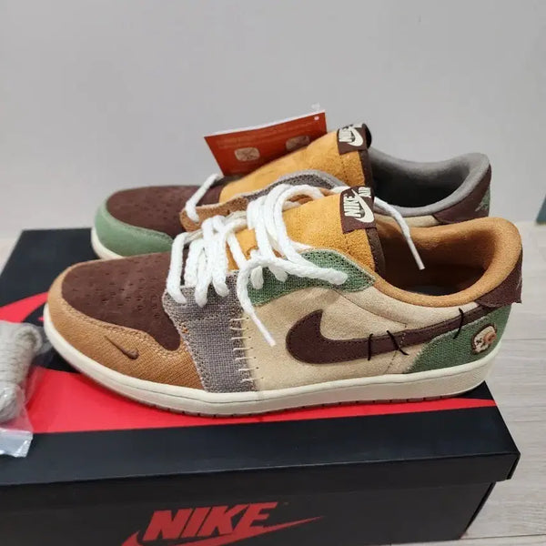 [BUNJANG] Jordan 1 x Zion Williamson Retro Low OG Flax & Oil Green / 조던 1 x 자이언 윌리엄슨 레트로 로우 OG 플랙스 앤 오일 그린