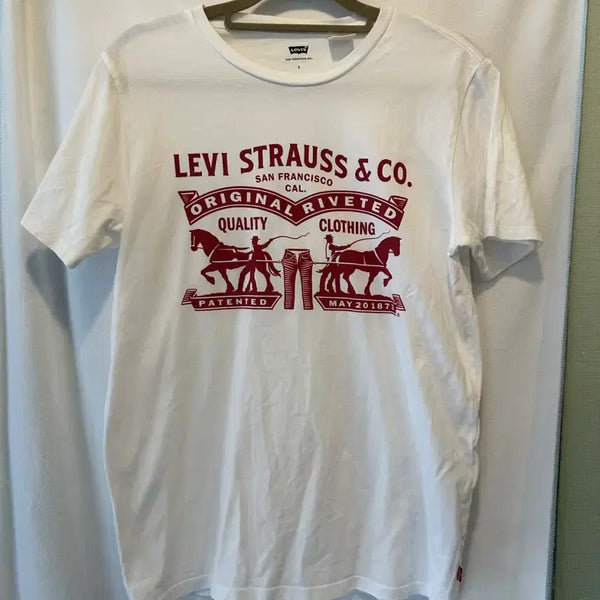 [BUNJANG] Levi's Two Horse Big Logo Short Sleeve T-Shirt / 리바이스 투 호스 빅로고 반팔 티셔츠
