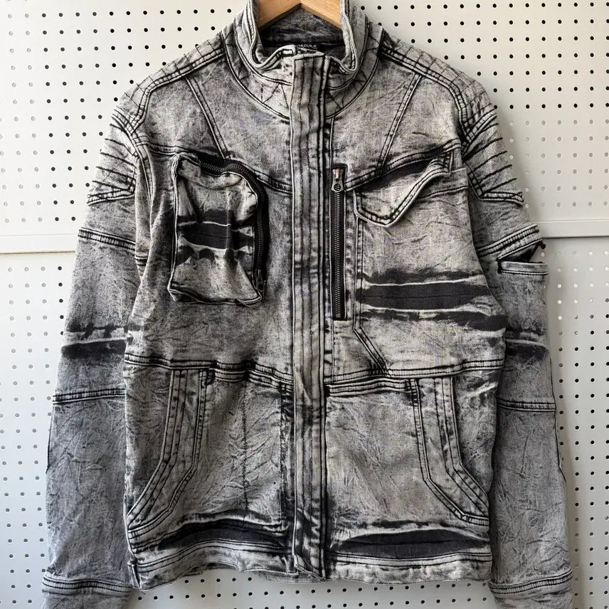 [BUNJANG] Fieldcore Next Workers Washed Biker Jacket / 필드 코어 X 넥스트 워커즈 워시드 바이커 자켓