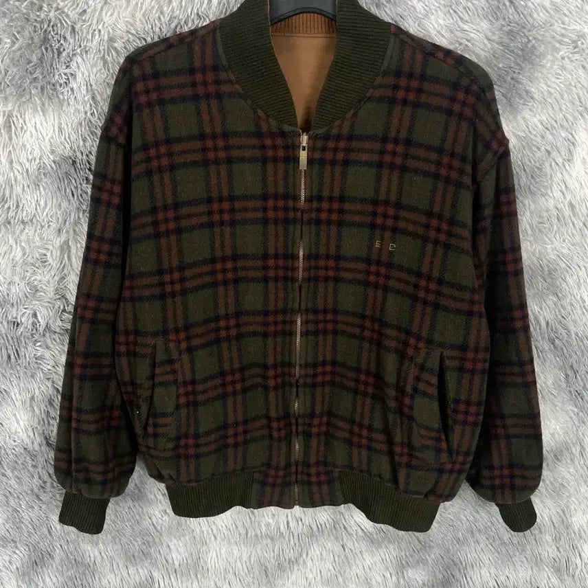 [BUNJANG] KOLON SPORT Vintage Archive Check Blouson Bomber Jacket / 빈티지 아카이브 코오롱 스포츠 체크 블루종 봄버 자켓y 6558