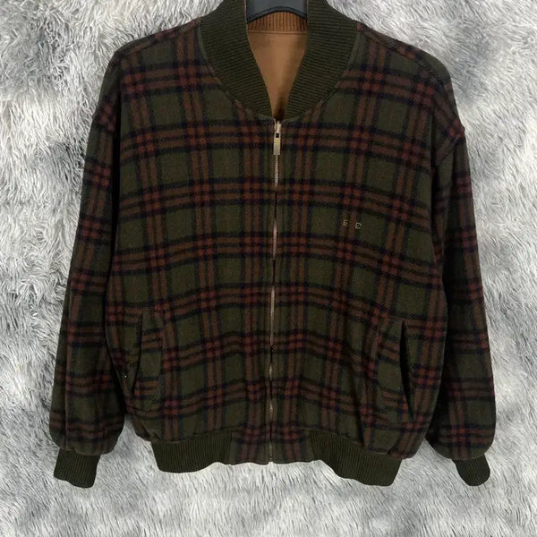[BUNJANG] KOLON SPORT Vintage Archive Check Blouson Bomber Jacket / 빈티지 아카이브 코오롱 스포츠 체크 블루종 봄버 자켓y 6558