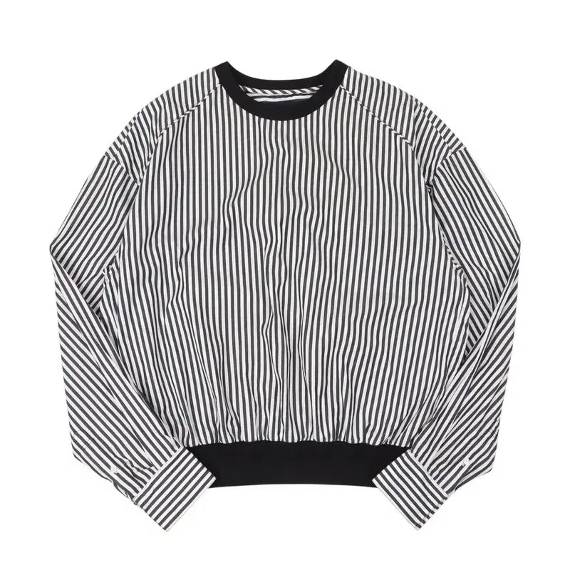 [BUNJANG] Juun.J Striped Warm-Up Cotton Sweatshirt / 준지 스트라이프 웜업 코튼 스웻셔츠