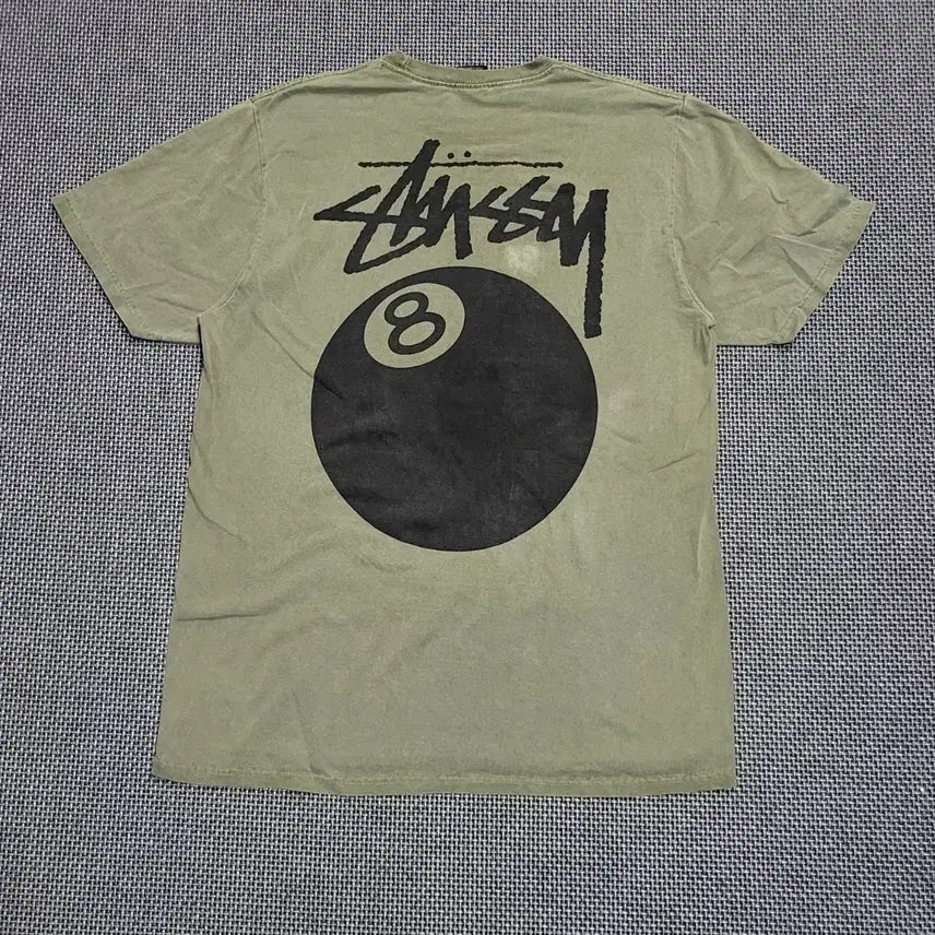 [BUNJANG] Stussy 8 Ball Pigment Dyed Short Sleeve T-Shirt Olive (M) / 스투시 8볼 피그먼트 다이드 반팔 티셔츠 올리브 (M)