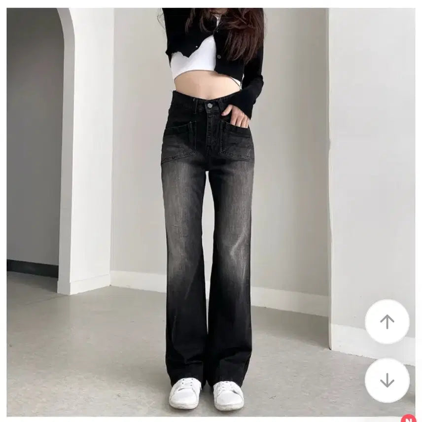 [BUNJANG] Fitci Vintage Wash Pocket Denim Pants Black / 핏시 빈티지 워싱 포켓 데님 팬츠 블랙