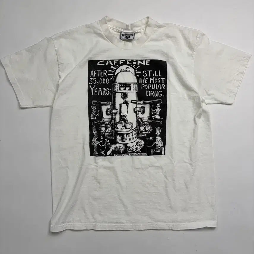 [BUNJANG] 90s Caffeine Cotton T-Shirt (White) / 90s Caffeine Tee (white)