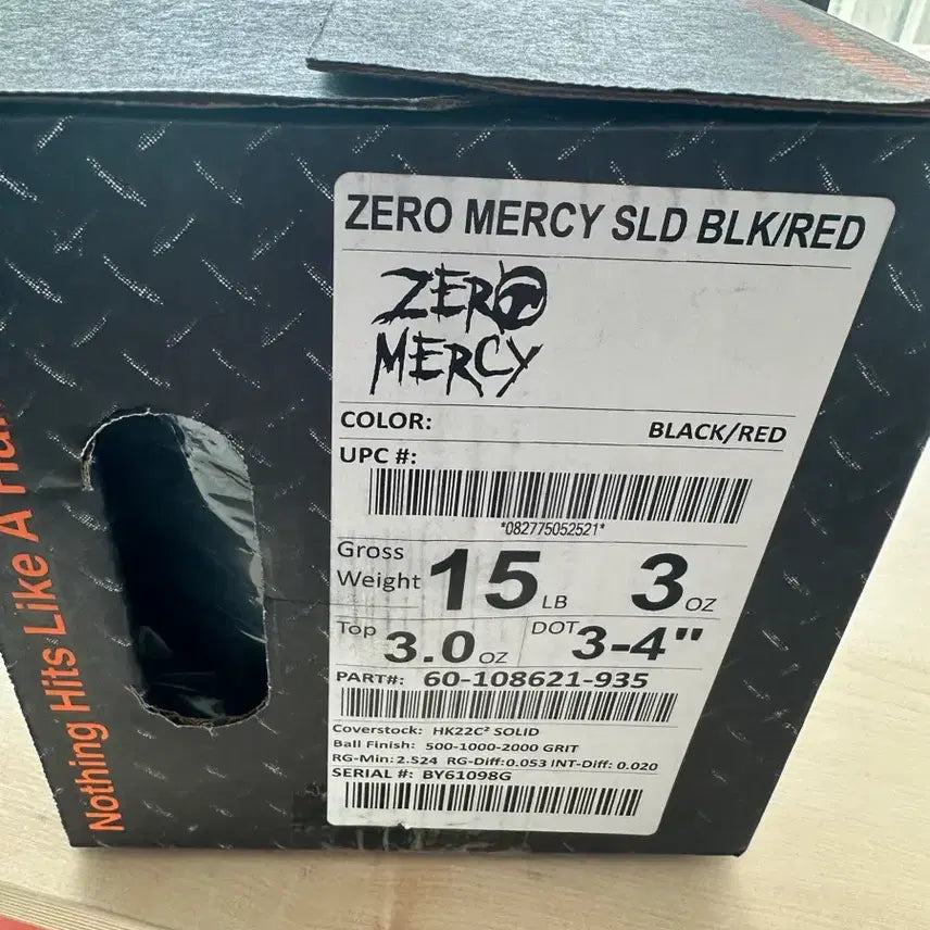 [BUNJANG] Hammer Zero Mercy Solid Bowling Ball 15lb / 햄머 제로머시 솔리드(zero mercy) 블랙 레드 15파운드 판매