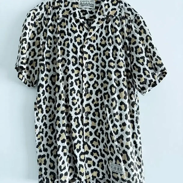 [BUNJANG] Wackomaria Leopard Open Collar Shirt / 와코마리아 천국동경 레오파드 오픈카라 셔츠