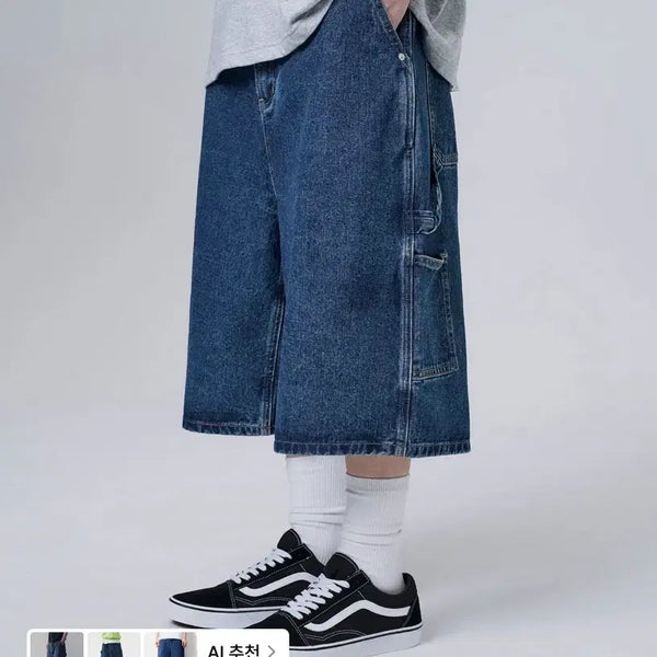 [BUNJANG] Muvvn Bermuda Carpenter Denim Pants Medium Indigo L / (1회착용) 무븐 버뮤다 카펜터 데님 팬츠 미디움 인디고 L