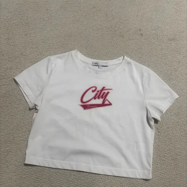 [BUNJANG] Citybreeze Crop T-Shirt White / 씨티브리즈 크롭 반팔티
