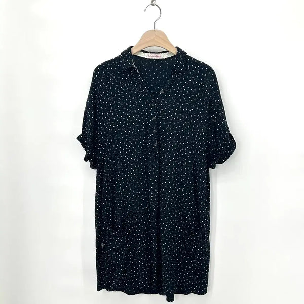 [BUNJANG] Sorridere Dot Star Pattern Long Blouse Navy / [JPN] Sorridere 도트 별패턴 롱 블라우스