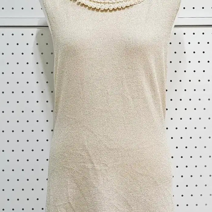 [BUNJANG] Blue Pepe Sleeveless Knit Pearl Detail Long Knit / (택새상품)블루페페 민소매 금사 니트 진주장식 롱니트