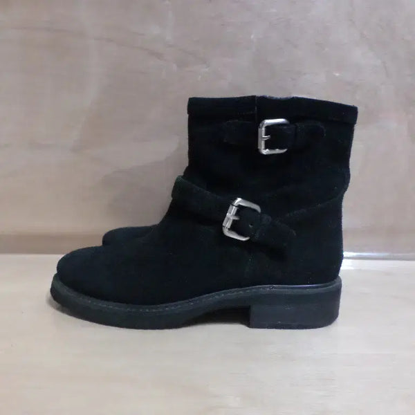 [BUNJANG] SUECOMMA BONNIE Black Suede Boots Walker 260731 / 후루룩구제3 245 슈콤마보니 블랙 스웨이드 부츠 워커 260731