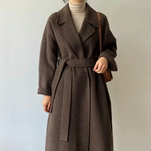[BUNJANG] Taniz Belted Long Coat (Brown/Black) / 타니즈 브라운 , 블랙 벨트 롱코트