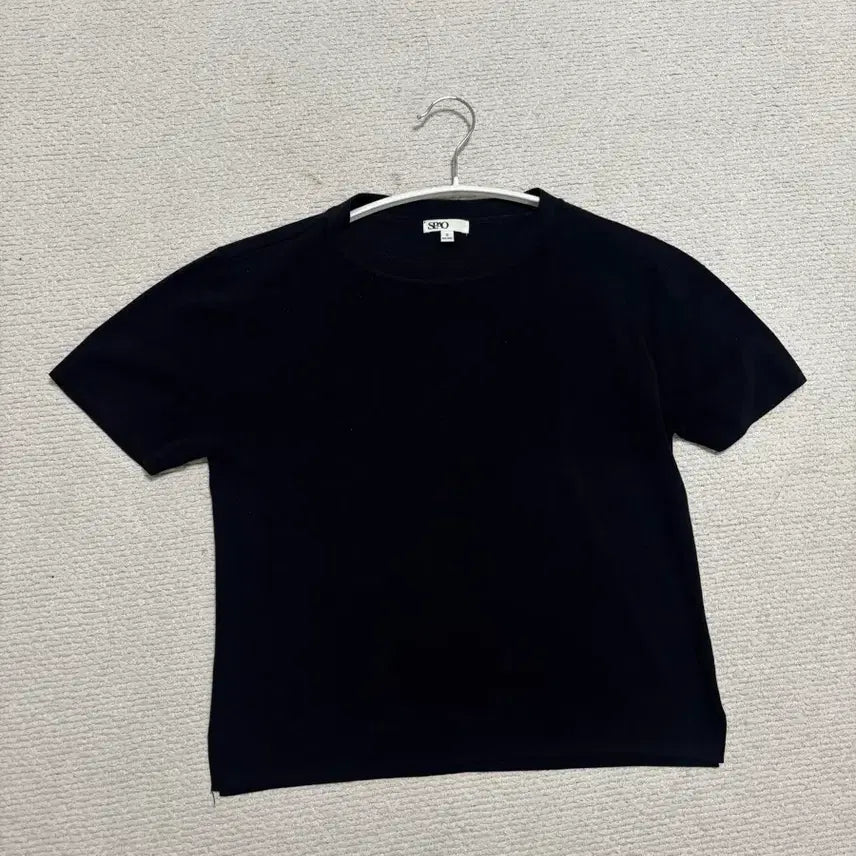 [BUNJANG] SPAO Black Round Knit T-Shirt / 스파오 검정 라운드 니트티셔츠