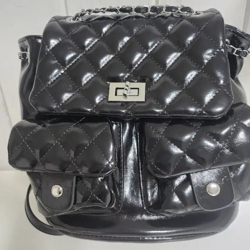 [BUNJANG] Quilted Chain Mini Backpack / 미니백팩 체인 퀼팅 가방