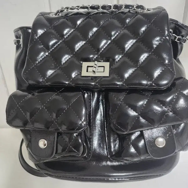 [BUNJANG] Quilted Chain Mini Backpack / 미니백팩 체인 퀼팅 가방