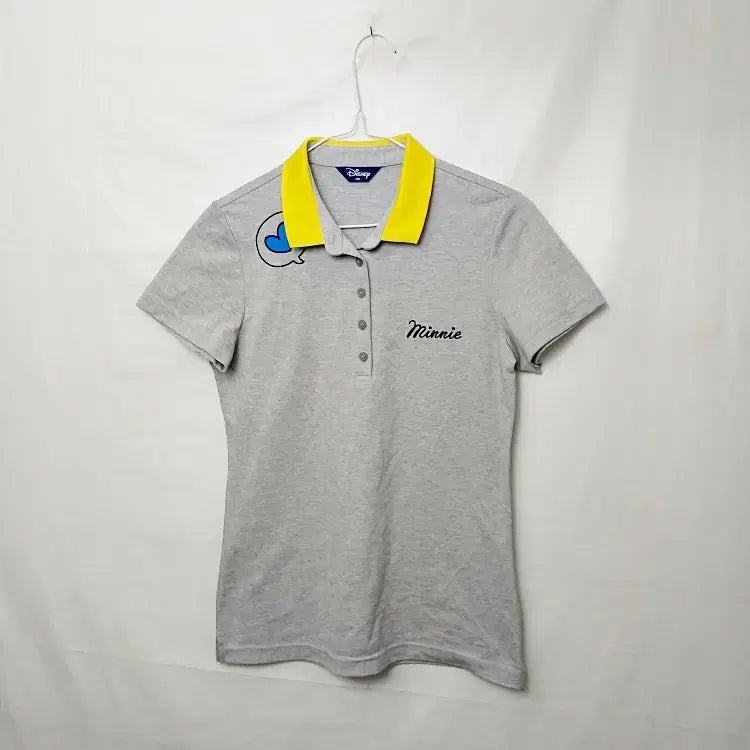 [BUNJANG] Disney Sport Grey Collar Short Sleeve T-Shirt / 디즈니 스포츠 그레이 카라 반팔티 90