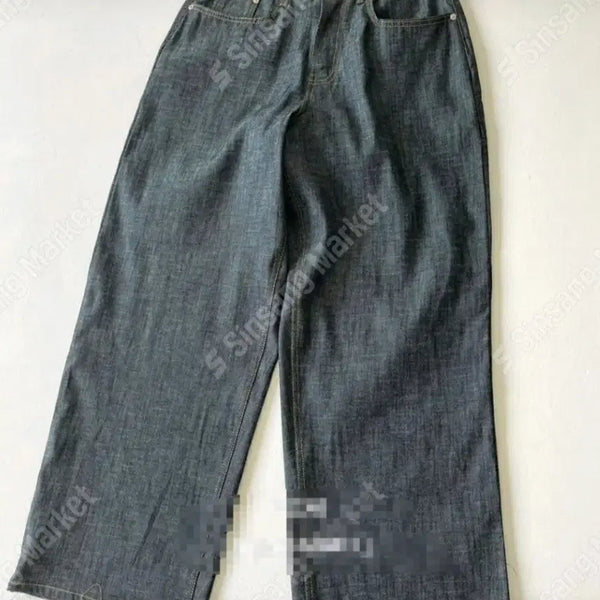[BUNJANG] Big Size Raw Denim Jeans - Dark Blue / 새상품) 빅사이즈 생지 진청 데님팬츠