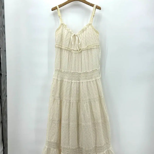 [BUNJANG] Mori Girl Lace Layered Long Dress Ivory / [JPN] 모리걸 레이스 레이어드 롱 원피스
