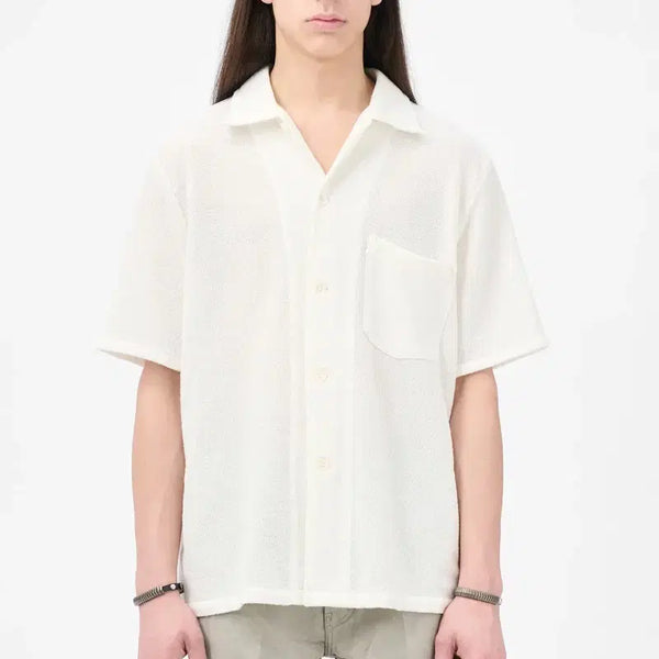 [BUNJANG] Our Legacy Short Sleeve Bouclé Box Shirt White / 아워레가시 숏슬리브 박스 셔츠 화이트 부클레