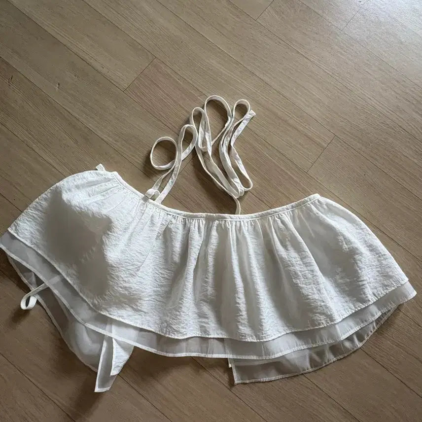 [BUNJANG] White Frill Layered Wrap Skirt / 화이트 프릴 레이어드용 랩스커트