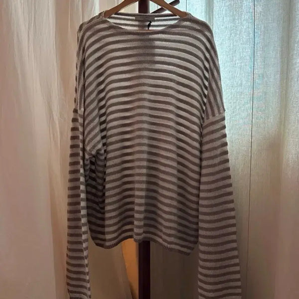 [BUNJANG] AllSaints Indie Pink Striped Knit XL / 올세인츠 그런지 인디핑크 니트 XL