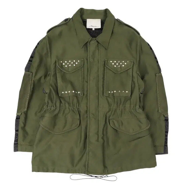 [BUNJANG] 3.1 Phillip Lim Knit Panel Khaki Field Jacket / 3.1 필립림 니트 패널 카키 야상 자켓