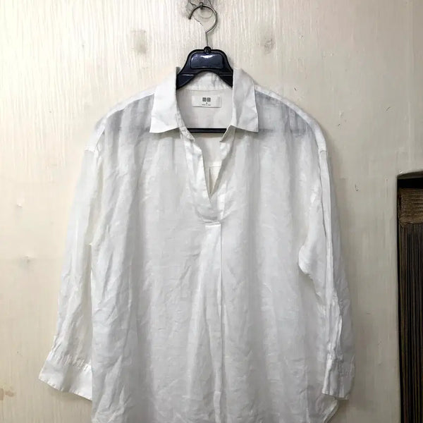 [BUNJANG] Uniqlo 100% Linen Blouse M / 유니클로 린넨100 블라우스입