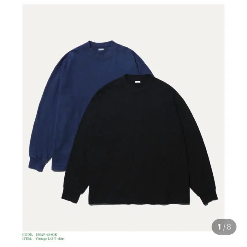 [BUNJANG] Apresse Vintage Long Sleeve Navy / [2] 아프레쎄 빈티지 롱슬리브 네이비