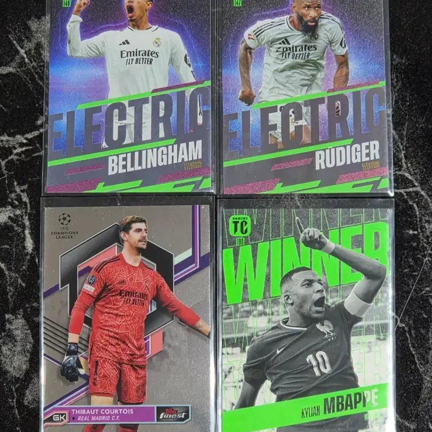 [BUNJANG] Real Madrid Football Card Bundle (Bellingham, Rüdiger, Courtois, Mbappé) / 레알 축구 카드 일괄 (벨링엄,뤼디거, 쿠르투아, 음바페) 판매