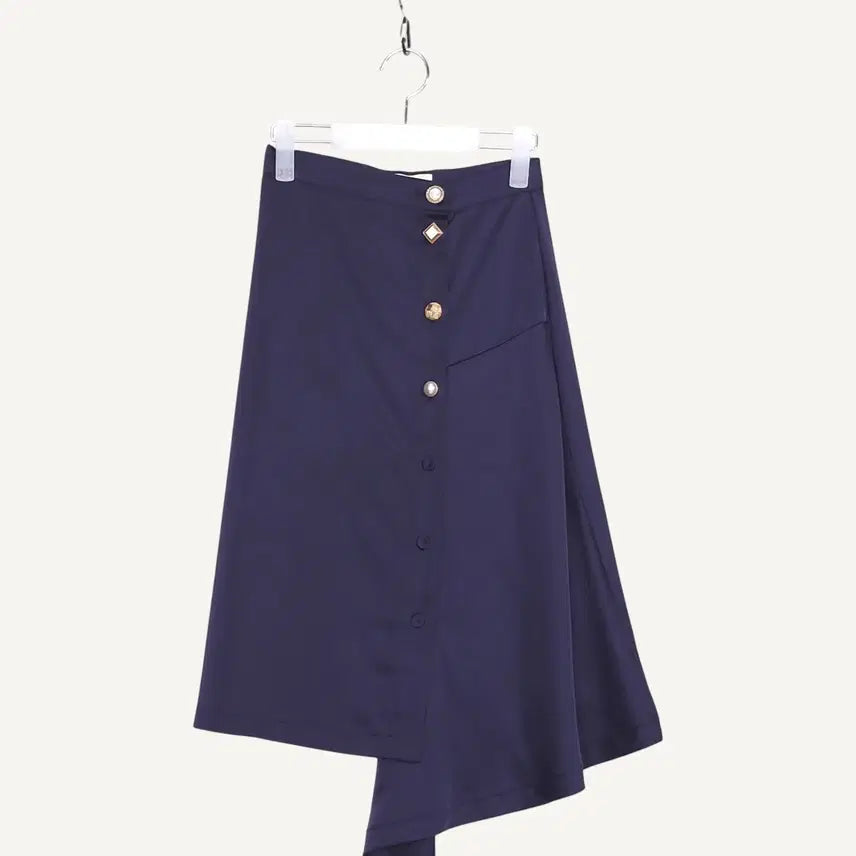 [BUNJANG] F.cocoromiz Navy Midi Skirt (Size S) / 에프코코로미즈 F.COCOROMIZ 네이비 미디 치마 S_A622