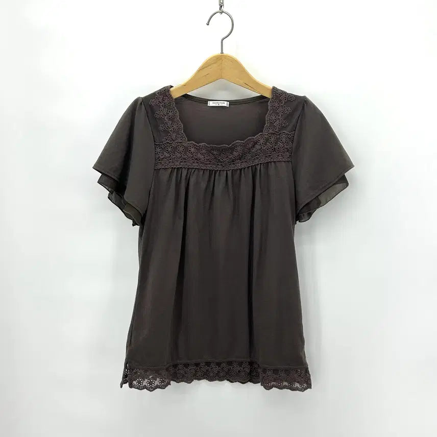 [BUNJANG] Comfort Basic Lace Short-Sleeve T-Shirt / [JPN] Comfort basic 레이스 반팔티셔츠