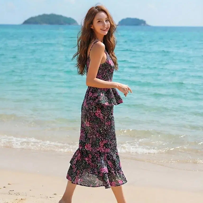 [BUNJANG] TMTS Floral Maxi Dress - FREE Size / [TMTS]플로럴 하늘거리는 여유핏 원피스 (새상품급)