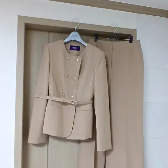 [BUNJANG] M Sense Beige Suit Set - Jacket & Slacks (Size 55) / (1번 입음)55사이즈 미센스 바지 정장 세트,정장 자켓 슬랙스 정장바지