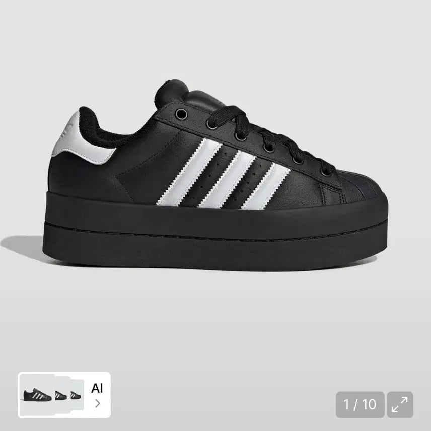 [BUNJANG] Adidas Superstar Stack Black White (220mm) / 아디다스 슈퍼스타 스택 블랙 220