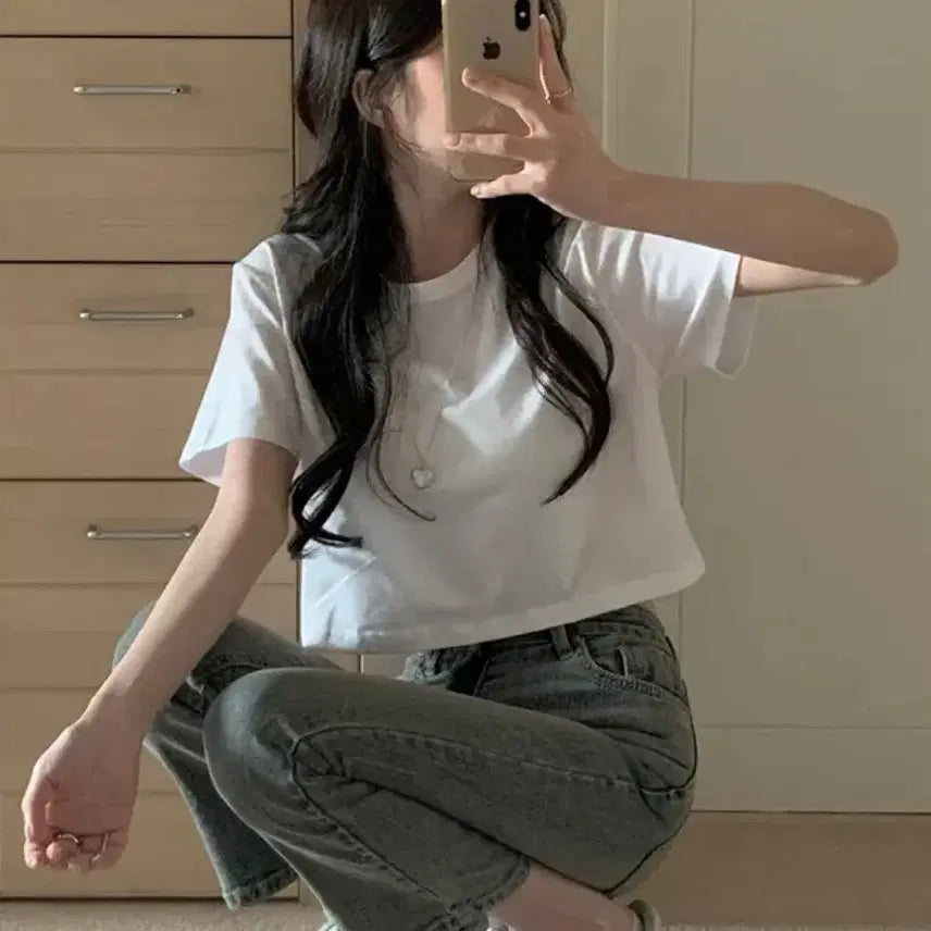 [BUNJANG] Mini Poe Fitted Semi-Oversized Short Sleeve T-Shirt / [미개봉 새상품]미니포에 탄탄핏 세미오버 반팔