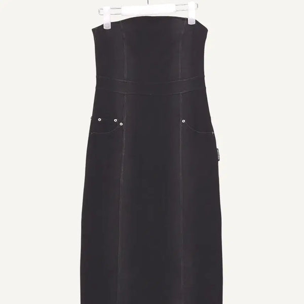 [BUNJANG] PRENDA Black Denim Tube Top Dress / 프렌다 PRENDA 데님 튜브탑 원피스 S_A623