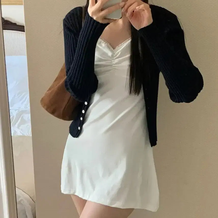 [BUNJANG] Kkonmi-go Shirring Mini Dress Black / [미개봉 새상품]꼰미고 셔링 미니원피스 블랙