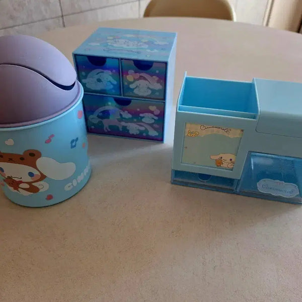 [BUNJANG] Cinnamoroll Stationery Organizer Set (3 Types) / 시나모롤 문구 정리함 3종 세트