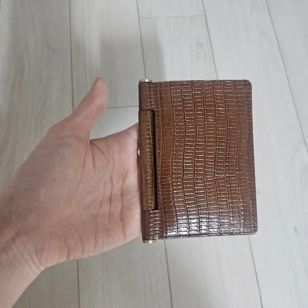 [BUNJANG] Tutié Crocodile Pattern Card Wallet - Brown / 투티에 카드지갑
