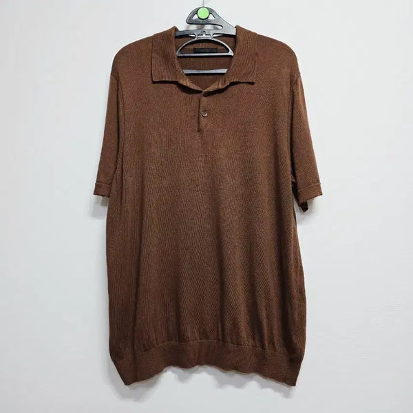 [BUNJANG] Jil Stuar New York Silk Blend Knit Short Sleeve Polo Shirt L / 질스튜어트 뉴욕 실크블랜드  니트 반팔 카라티 L