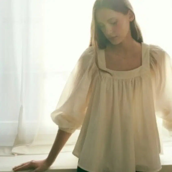 [BUNJANG] Sie Ruffle Blouse Cream One Size / 시에 sie 러플 블라우스 크림 프리사이즈