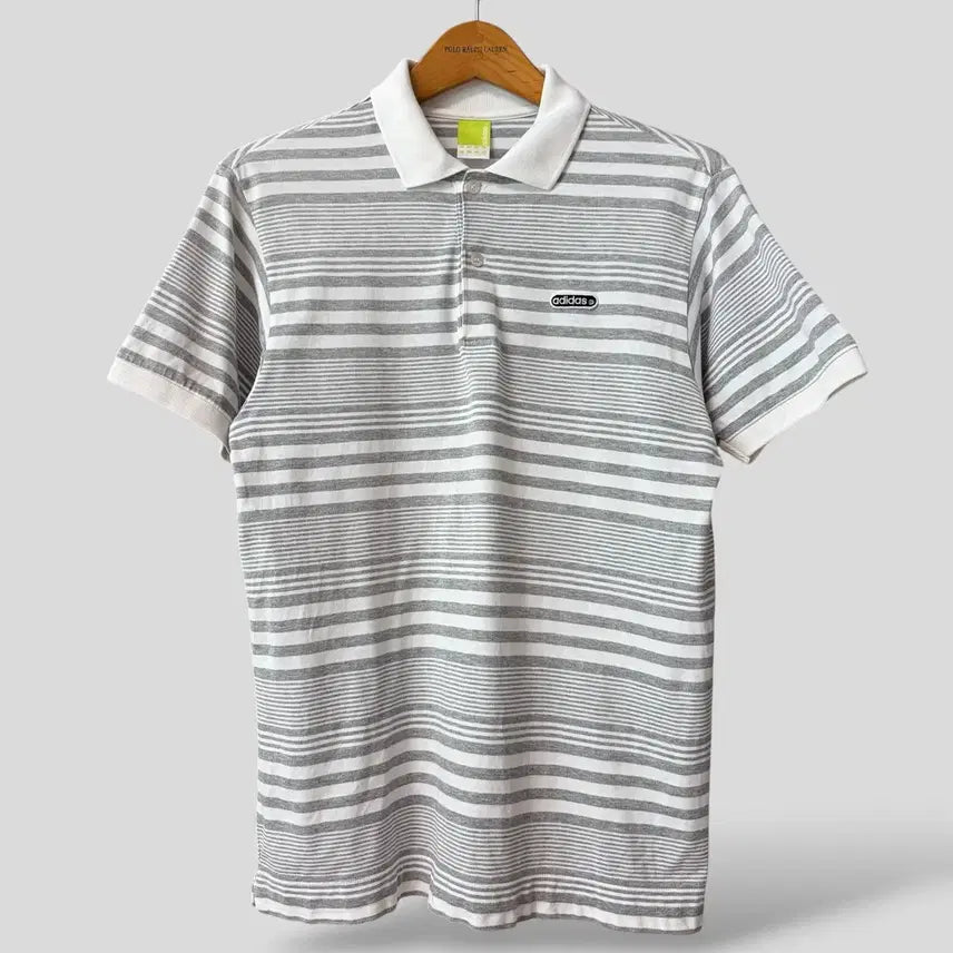 [BUNJANG] Adidas Stripe Collar T-Shirt (L) / (L)아디다스 스트라이프 카라티