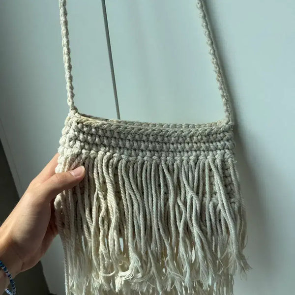 [BUNJANG] Bali Macrame Ivory Crossbody Bag / 마크라메 그로스백 (발리)