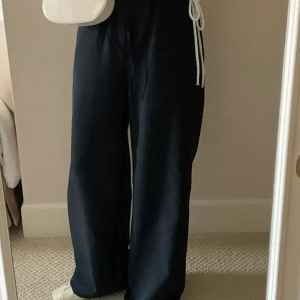 [BUNJANG] Kkonmi Go Summer Wide Banding Slacks Navy / [미개봉 새상품]꼰미고 여름 와이드 밴딩 슬랙스 네이비