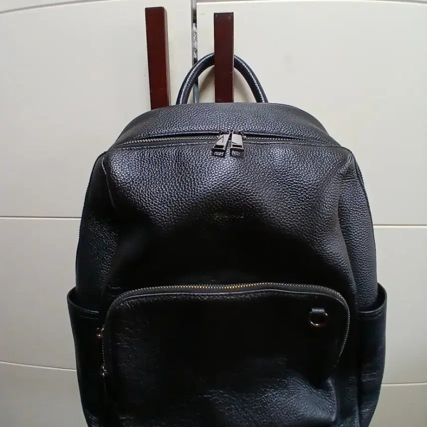 [BUNJANG] Esquire Leather Backpack Black / 에스콰이어가죽 백팩 블랙