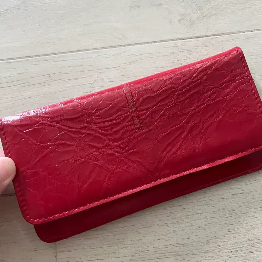 [BUNJANG] Red Leather Long Wallet / 레드 가죽 장지갑