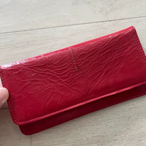 [BUNJANG] Red Leather Long Wallet / 레드 가죽 장지갑