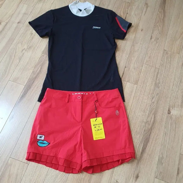 [BUNJANG] Titleist Golf Wear Top & Castelbajac Shorts Set / 타이틀리스트 골프웨어 상의 (90)  이랑 까스텔바작 반바짐(67)한벌가격입니다