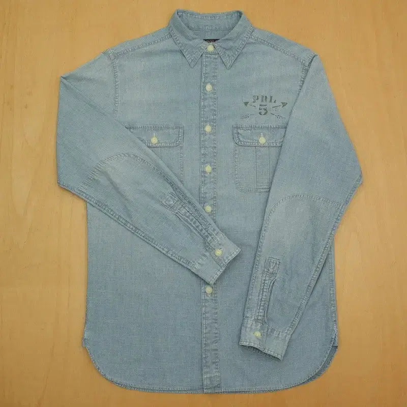 [BUNJANG] Polo Ralph Lauren Eagle Chambray Shirt / 폴로랄프로렌 이글 샴브레인 셔츠 100 P-1607
